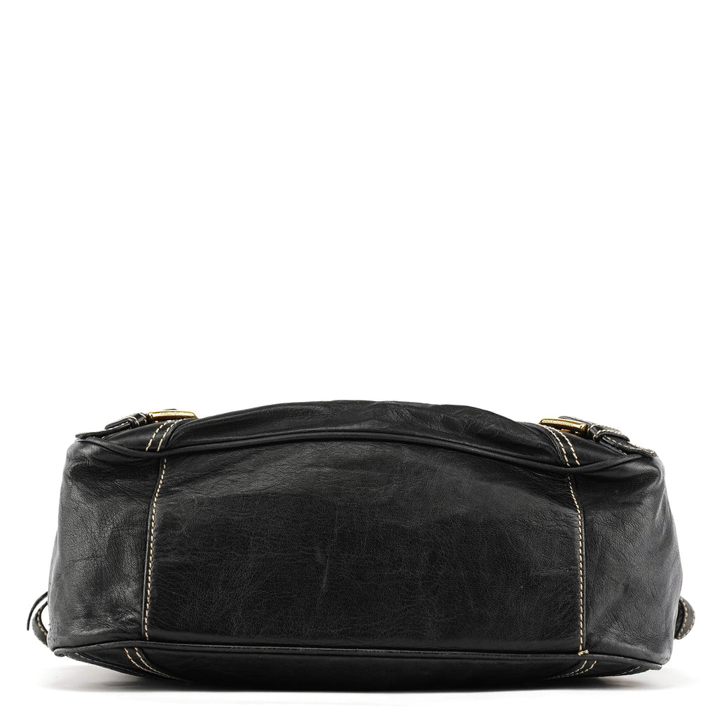 Black Leather Tote Bag