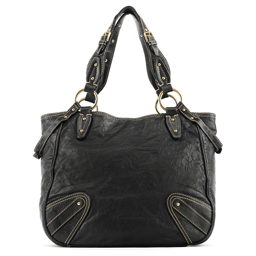Black Leather Tote Bag