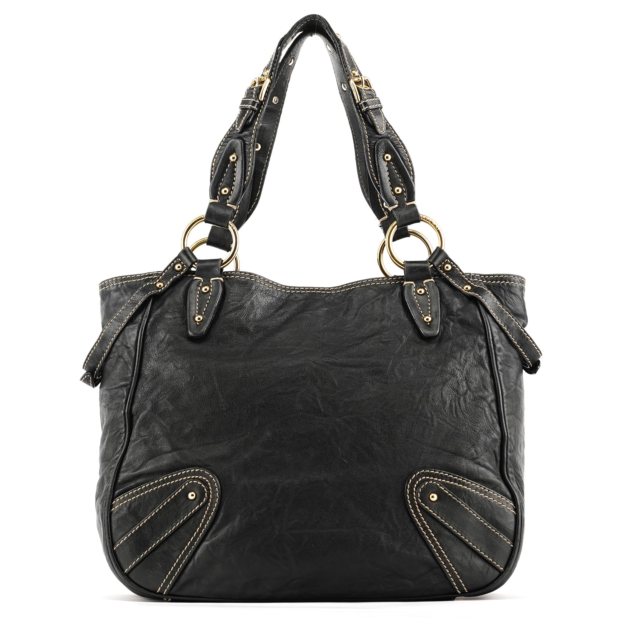 Black Leather Tote Bag