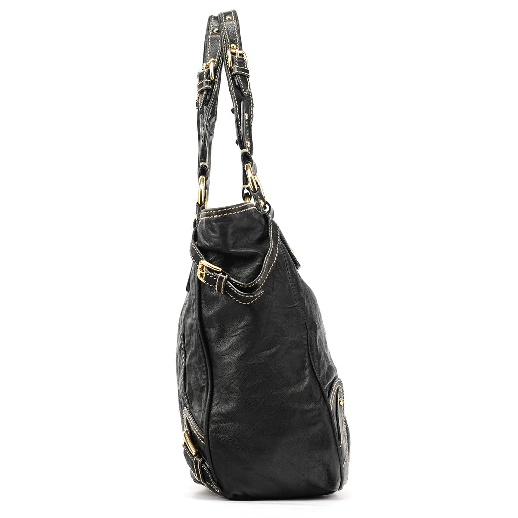 Black Leather Tote Bag
