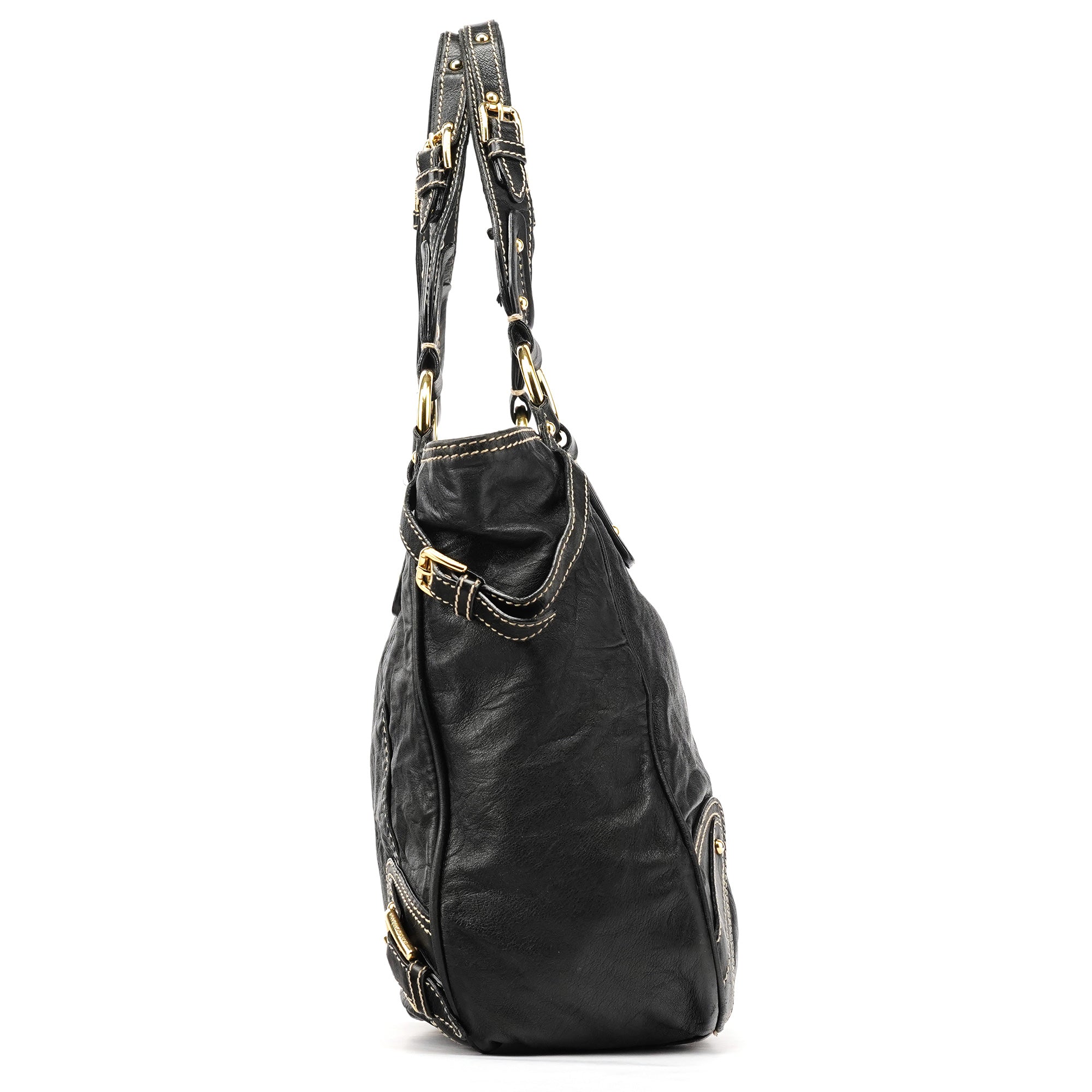 Black Leather Tote Bag