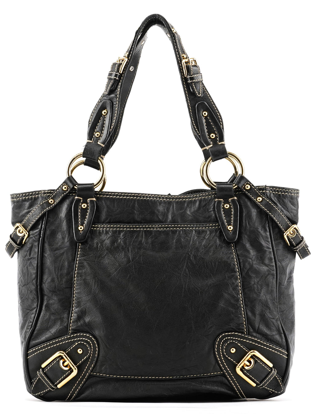 Black Leather Tote Bag