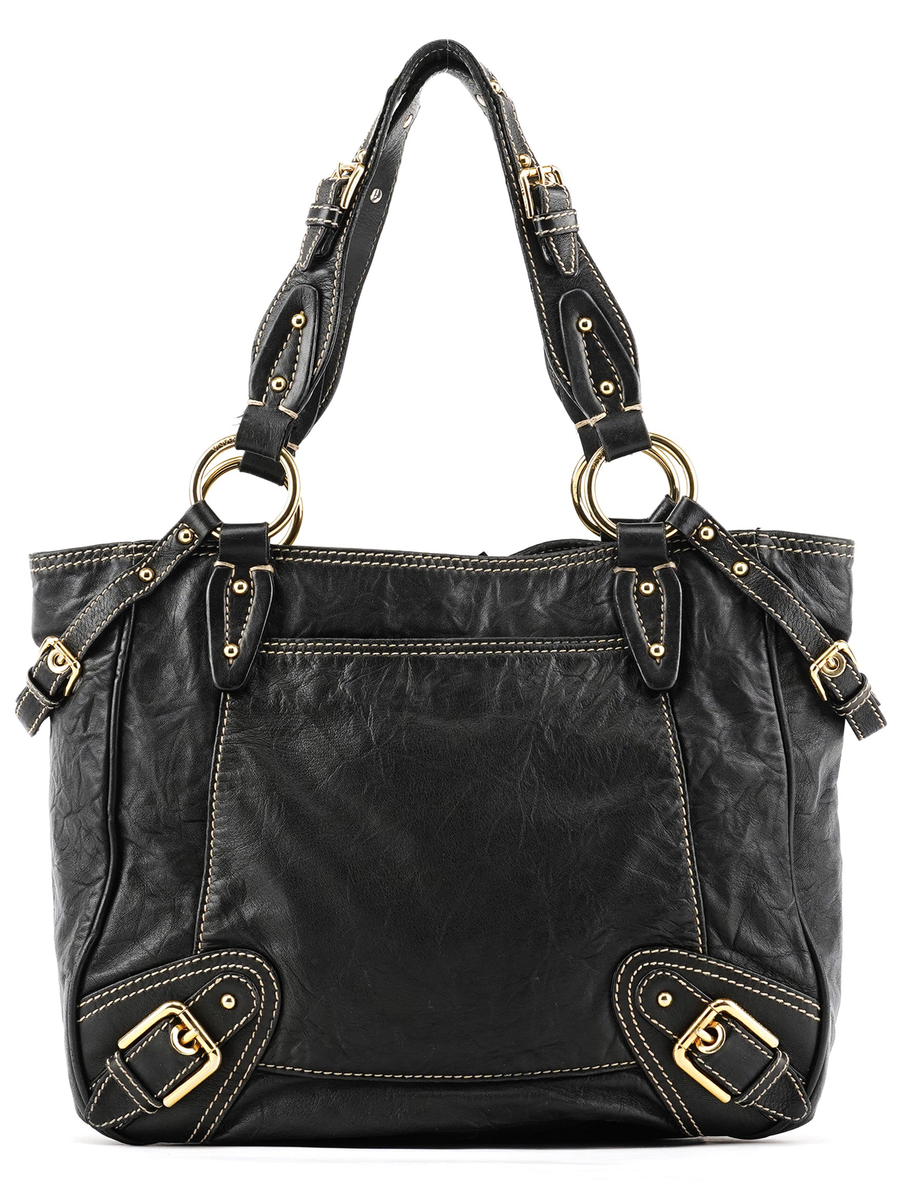 Black Leather Tote Bag