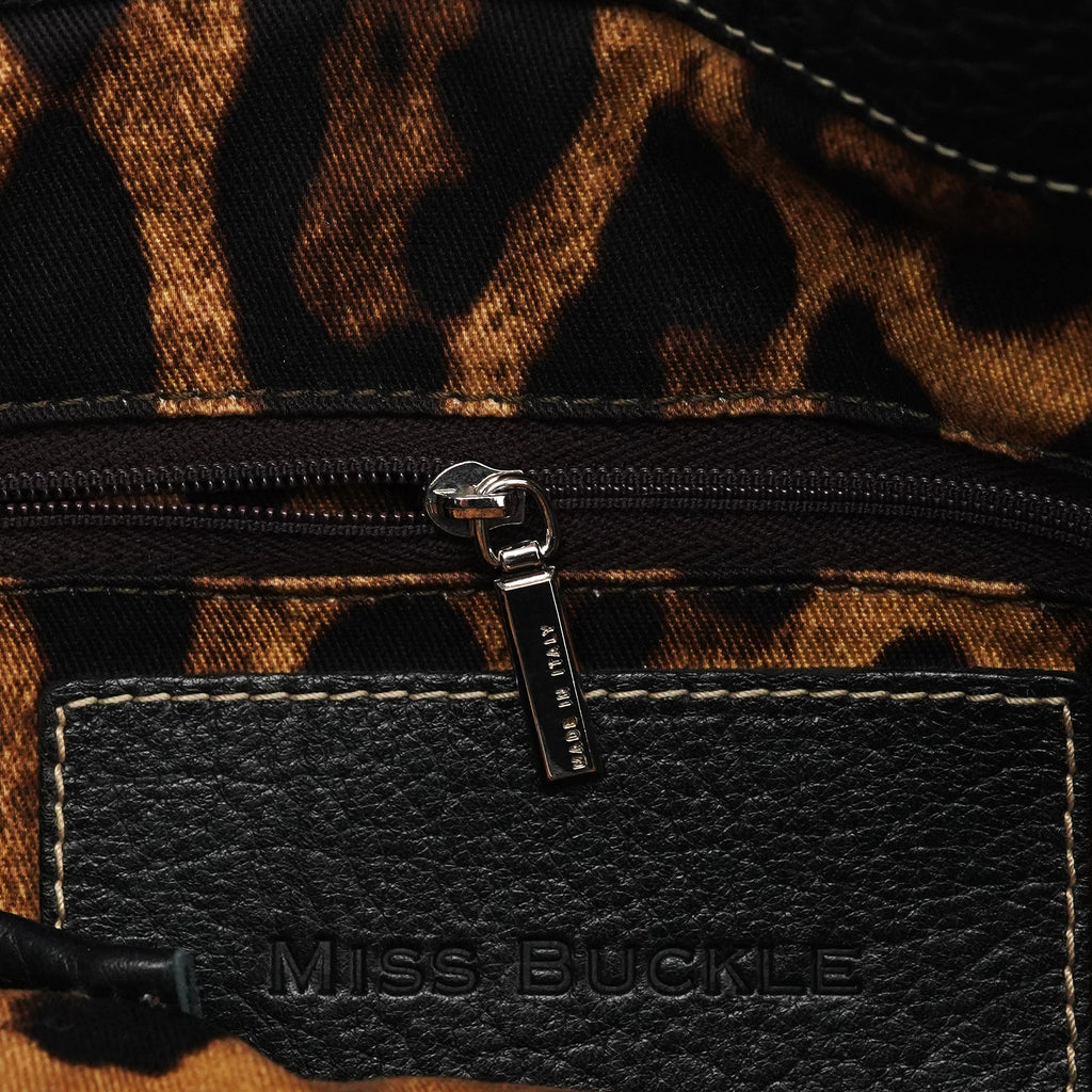 Black Pebbled Leather D&G Tote Bag