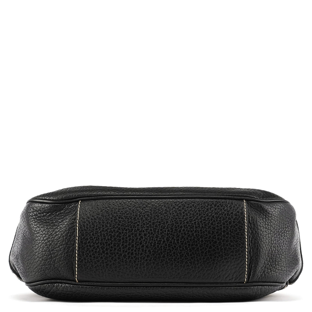 Black Pebbled Leather D&G Tote Bag