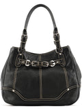 Black Pebbled Leather D&G Tote Bag