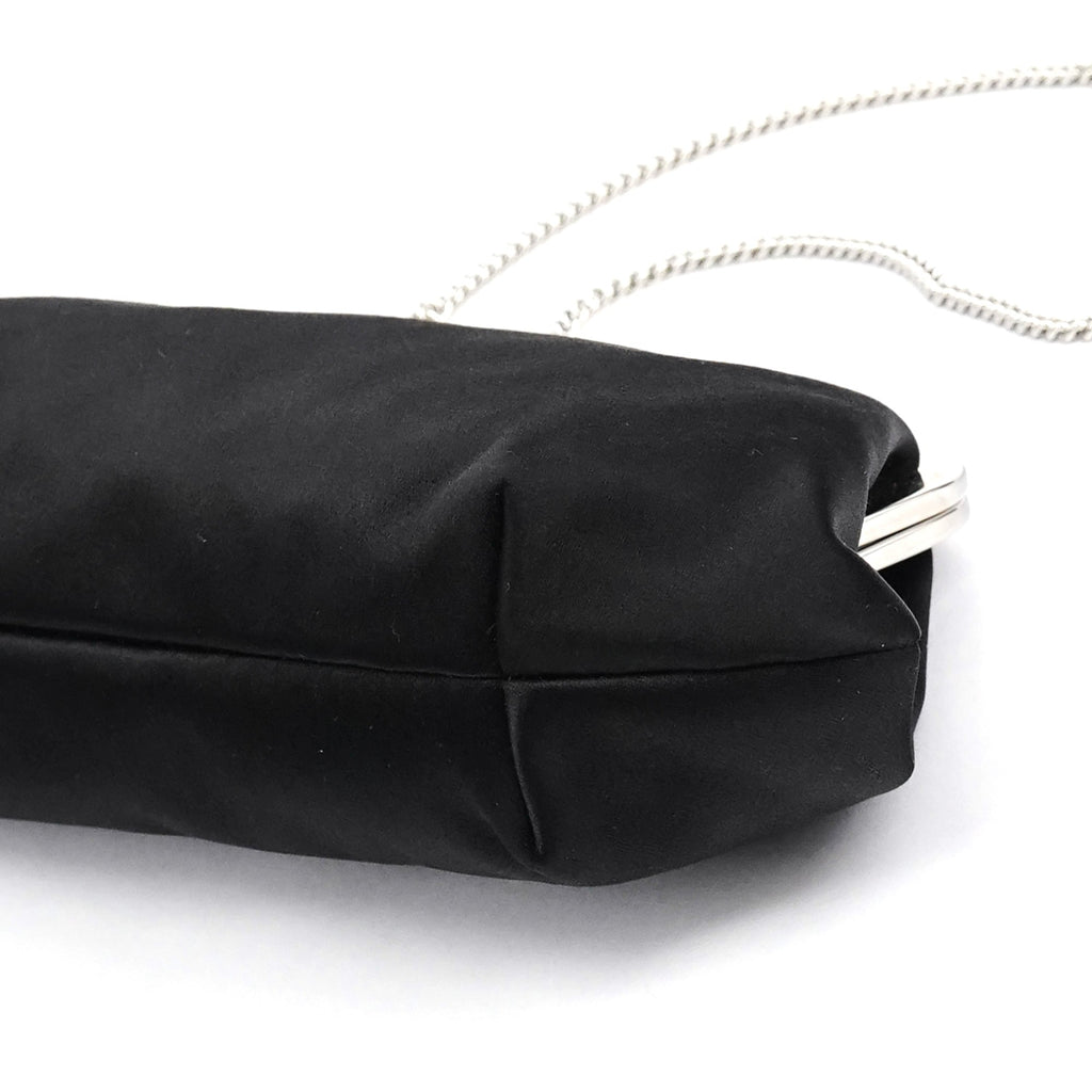 Black Satin Clutch Chain Shoulder Bag