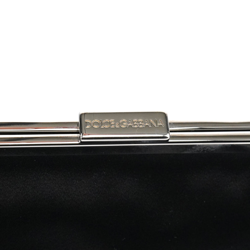 Black Satin Clutch Chain Shoulder Bag