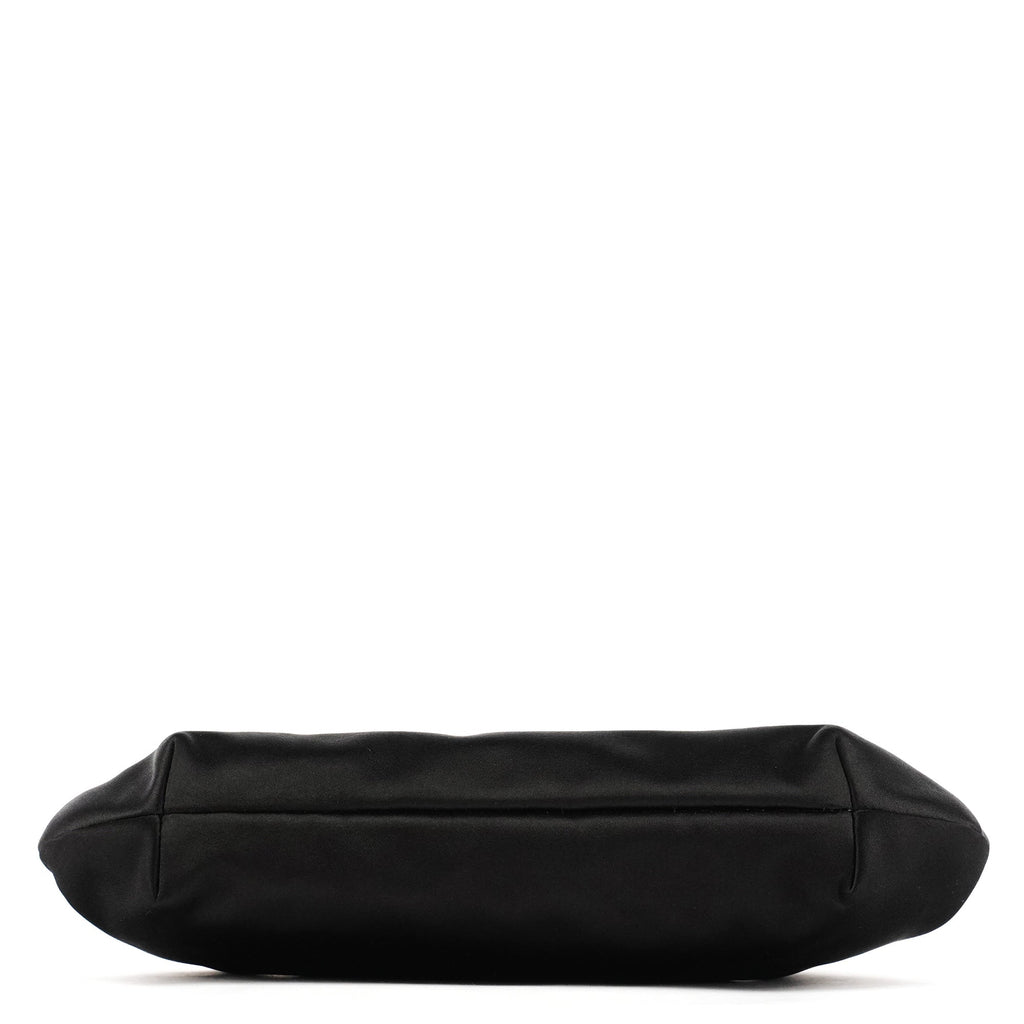 Black Satin Clutch Chain Shoulder Bag