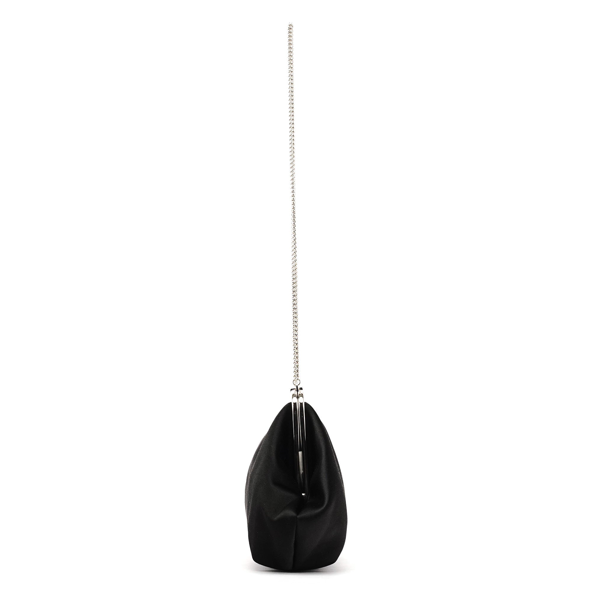 Black Satin Clutch Chain Shoulder Bag
