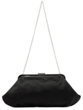 Black Satin Clutch Chain Shoulder Bag