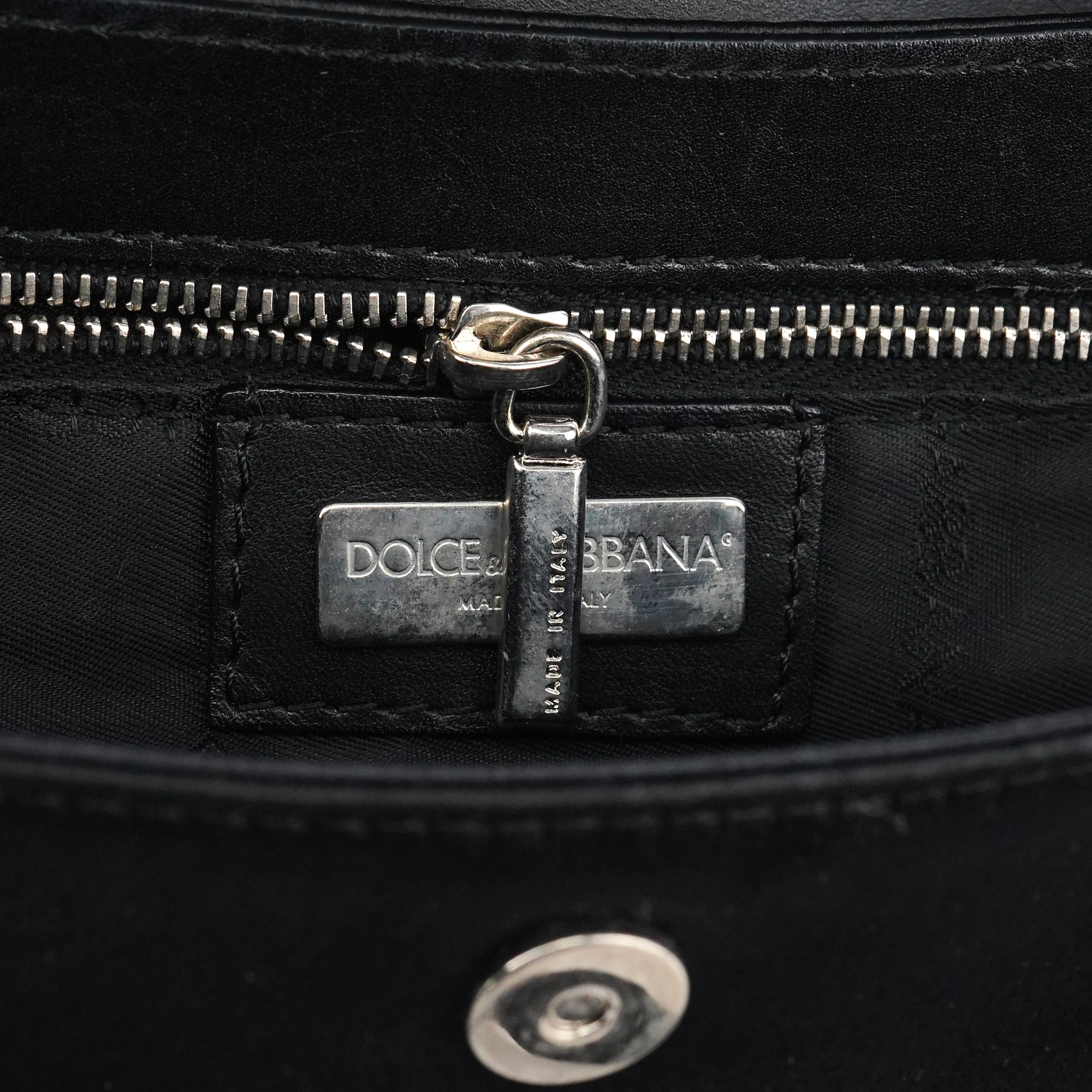 Black Satin Python Rhinestone Mini Bag