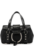 Black Satin Python Rhinestone Mini Bag