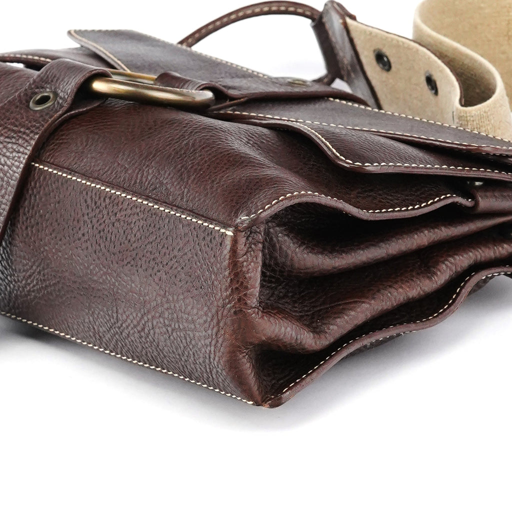 Brown Leather Ring Shoulder Bag