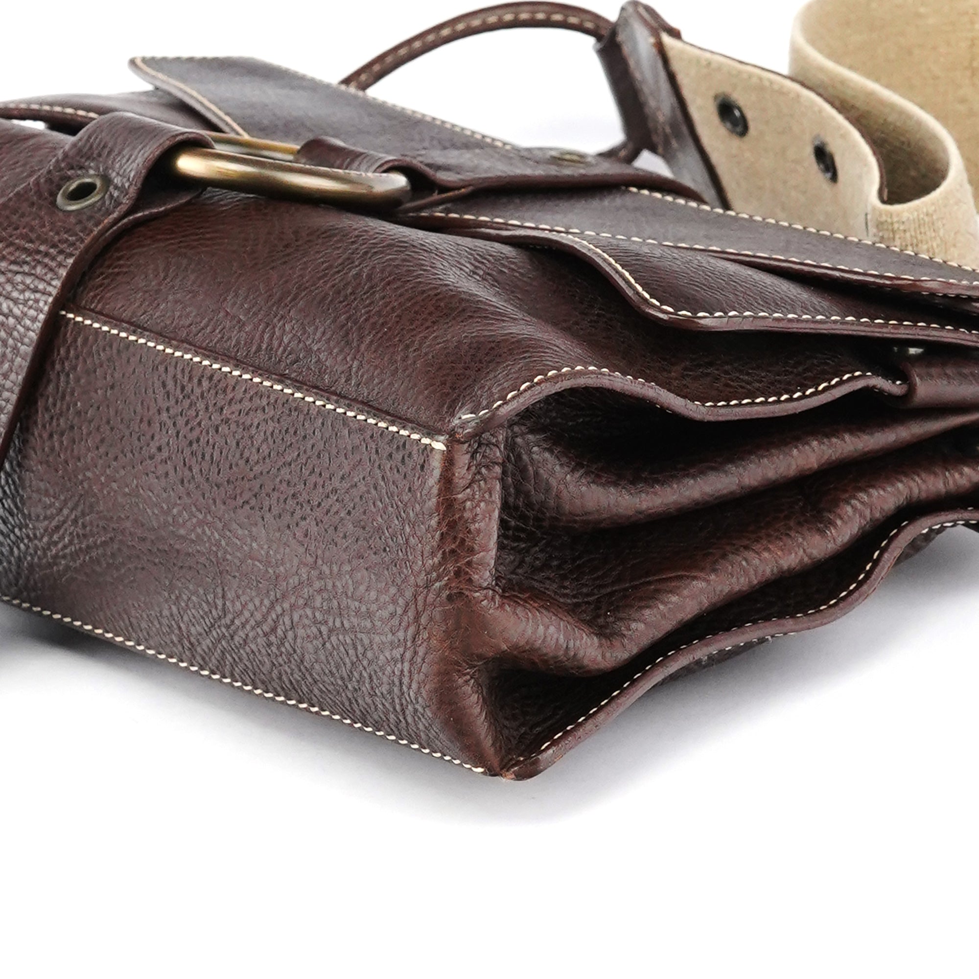 Brown Leather Ring Shoulder Bag