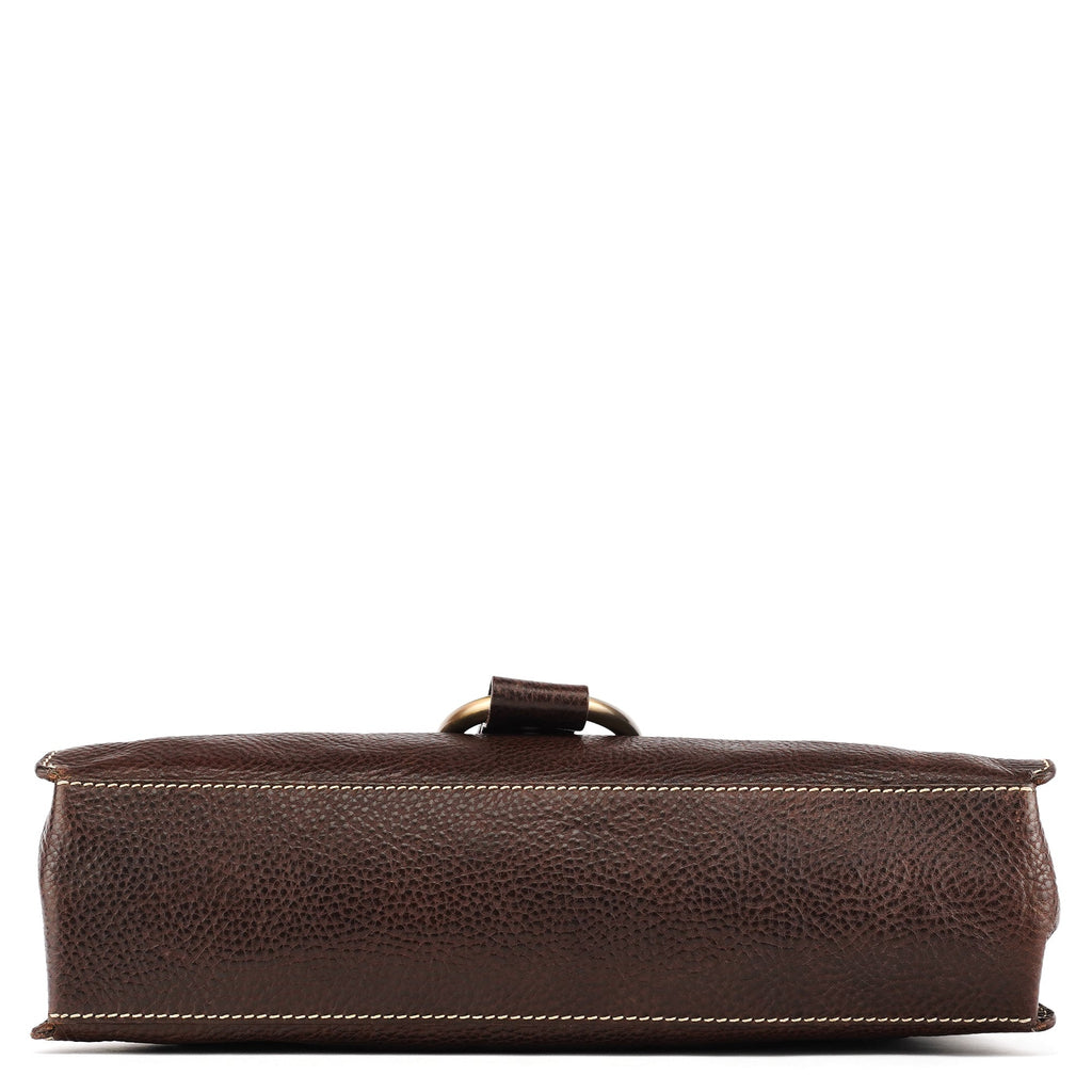 Brown Leather Ring Shoulder Bag