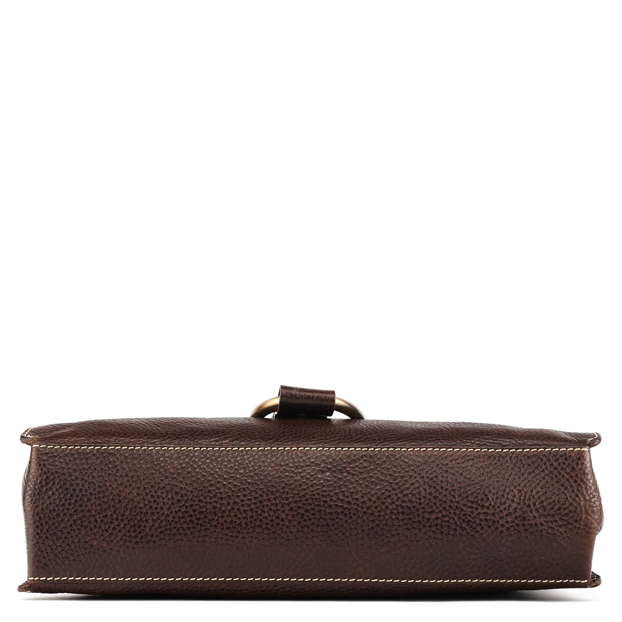 Brown Leather Ring Shoulder Bag