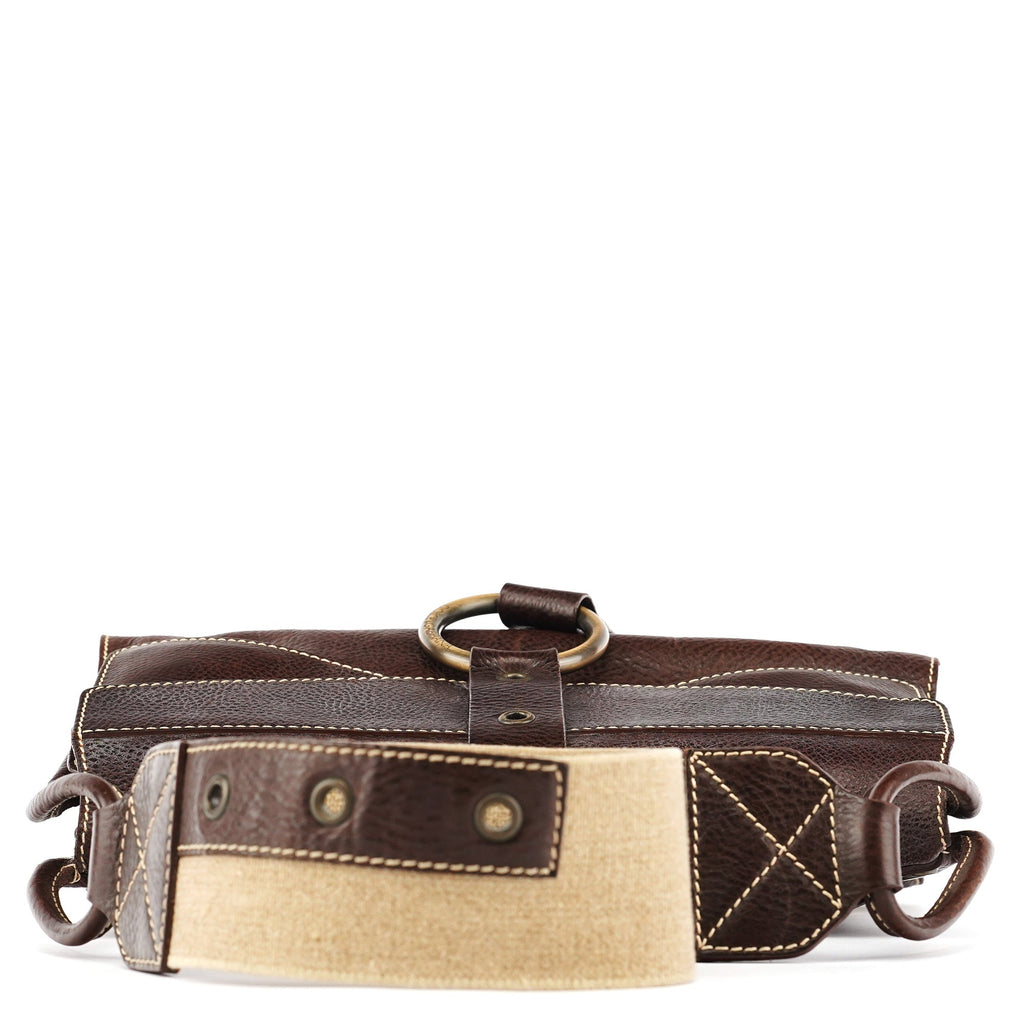 Brown Leather Ring Shoulder Bag