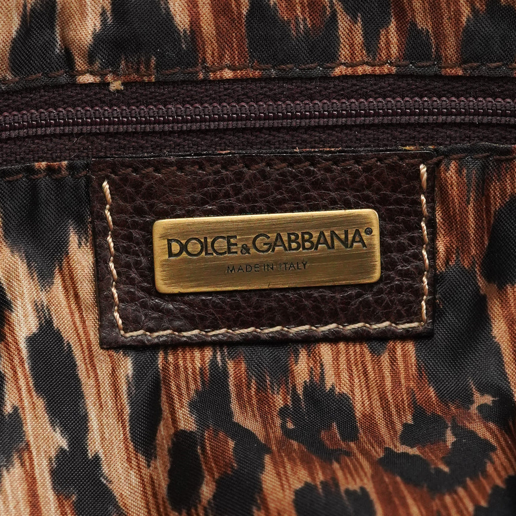Brown Leather Ring Shoulder Bag