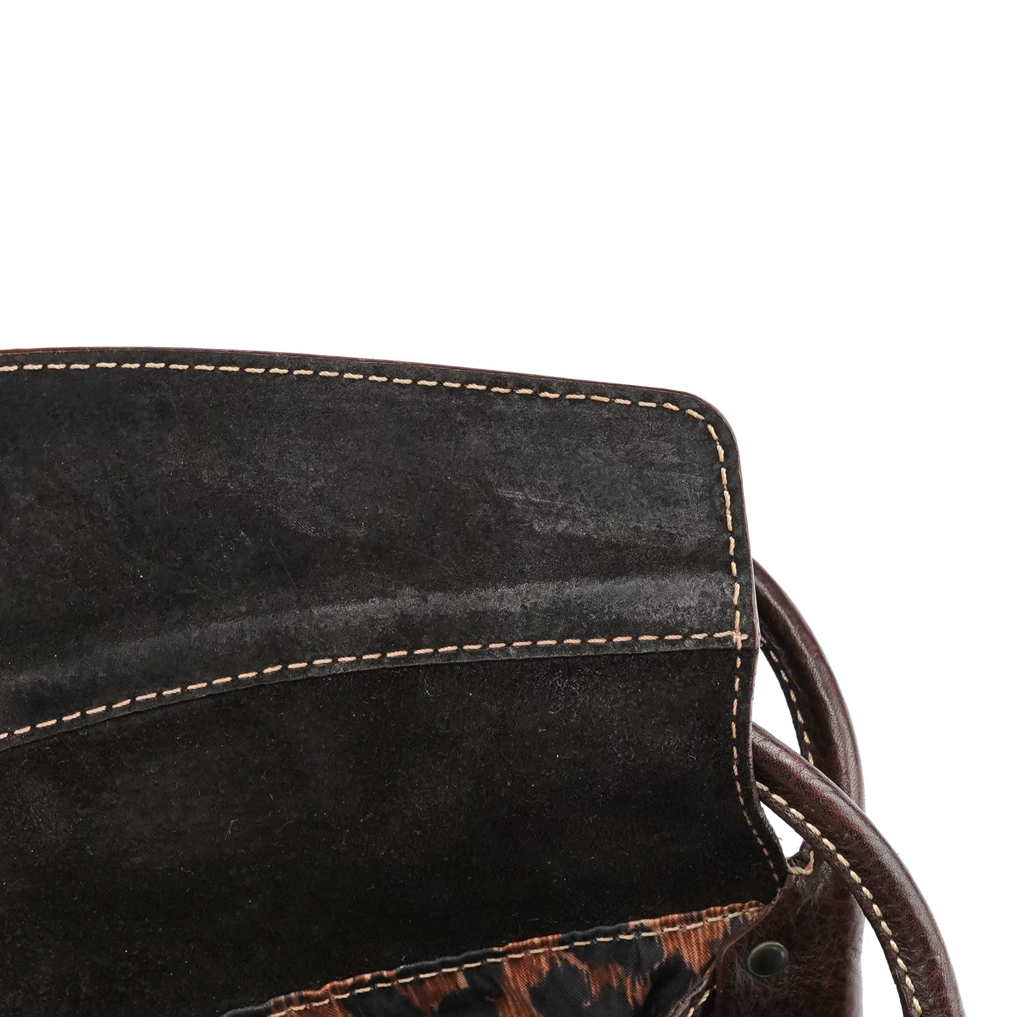 Brown Leather Ring Shoulder Bag