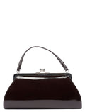 Brown Patent Leather Clutch Bag