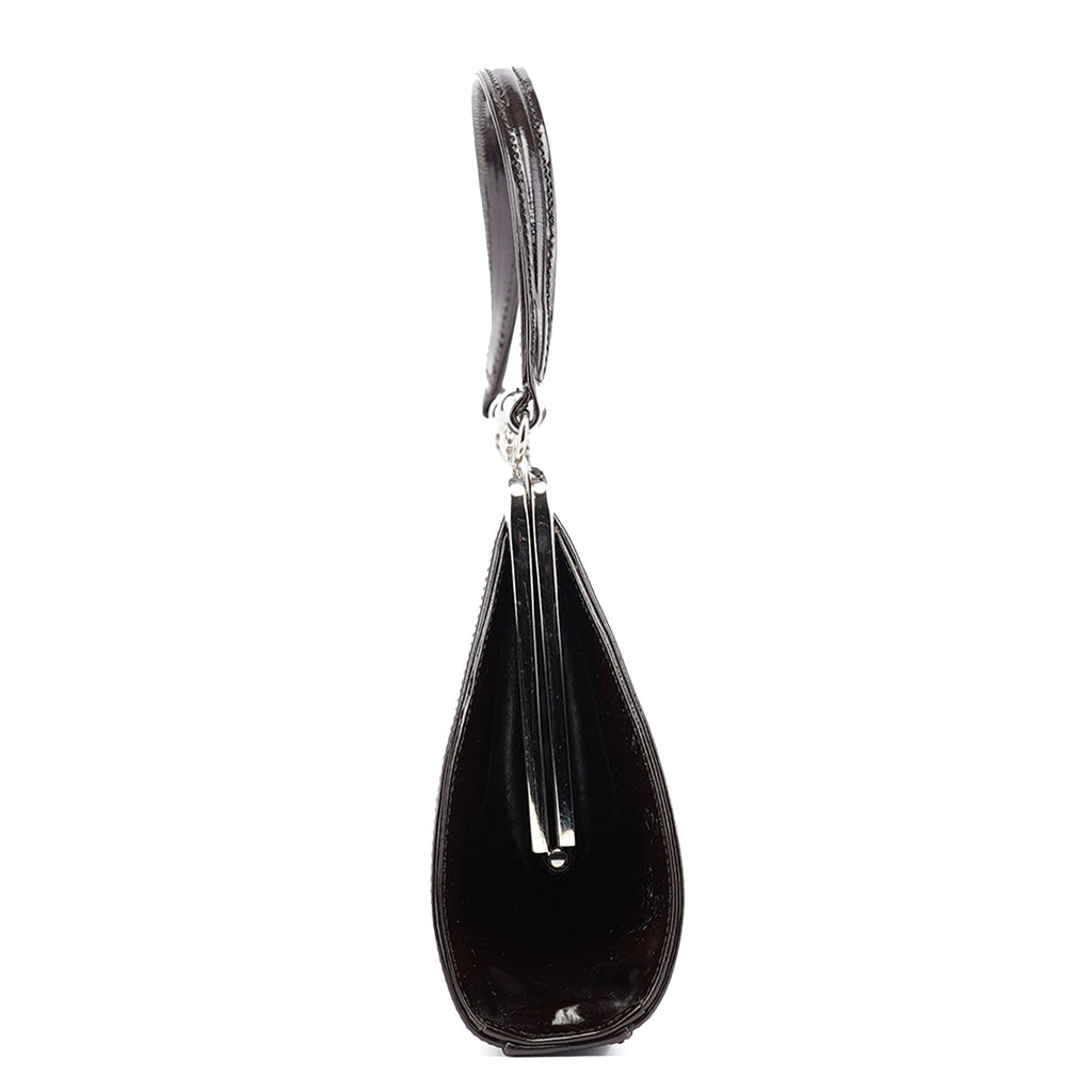 Brown Patent Leather Clutch Bag