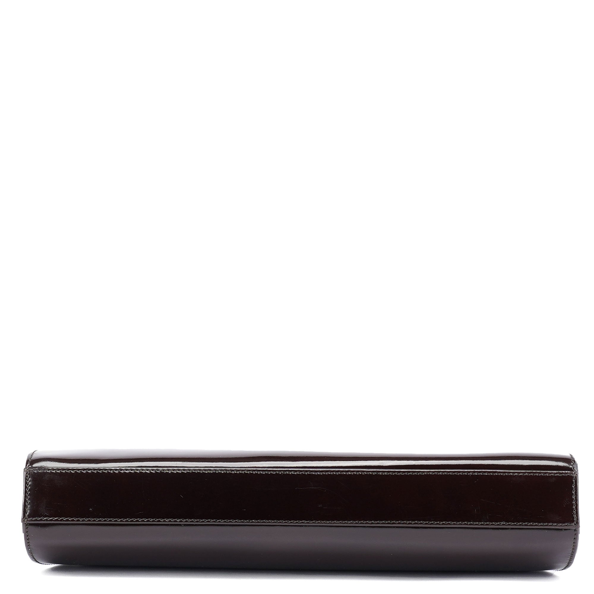Brown Patent Leather Clutch Bag
