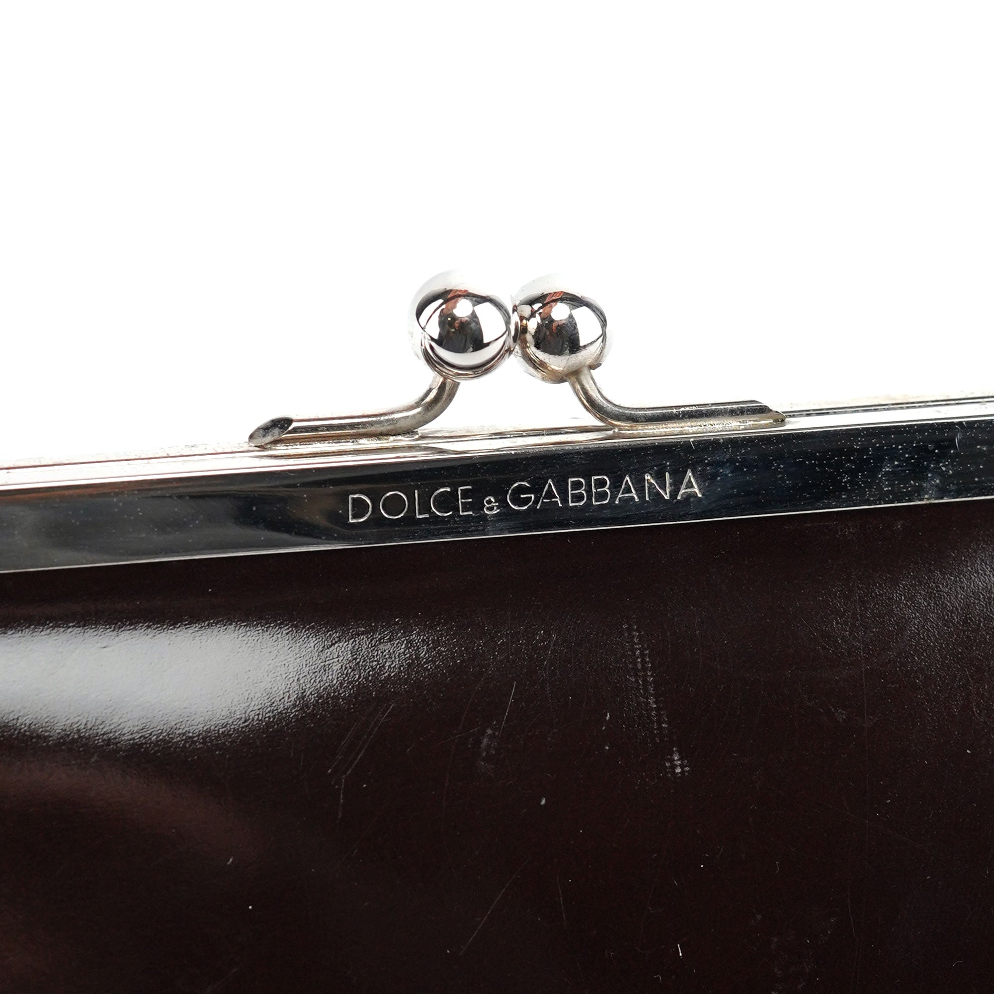 Brown Patent Leather Clutch Bag
