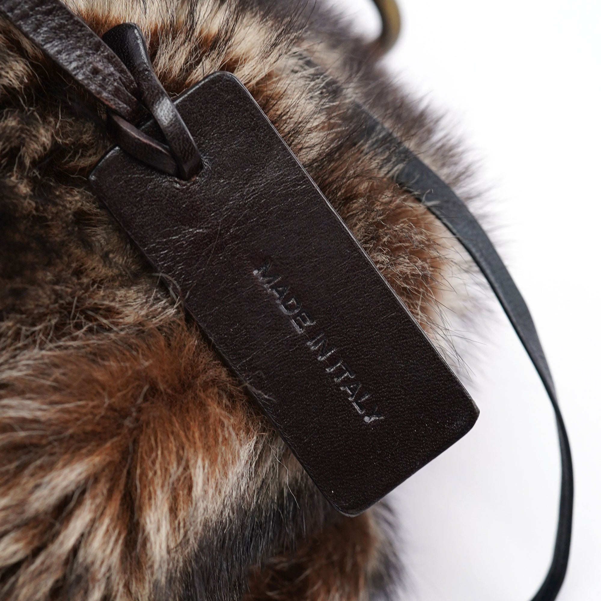 Brown Rabbit Fur Crossbody Bag