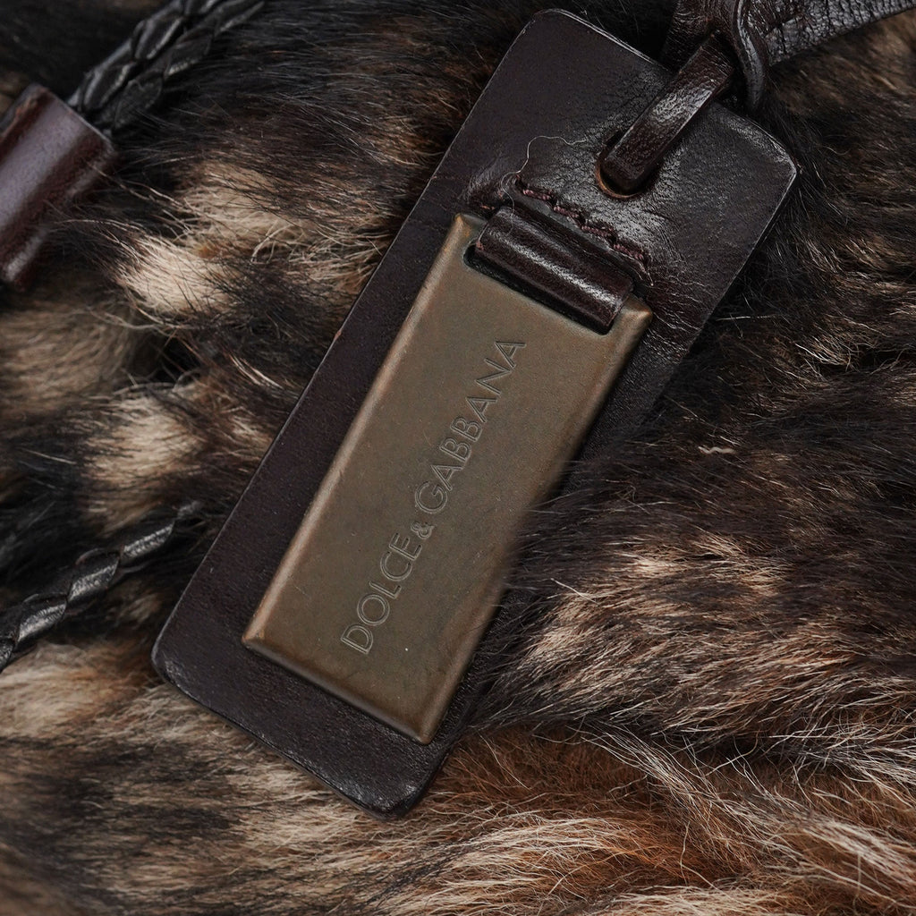 Brown Rabbit Fur Crossbody Bag