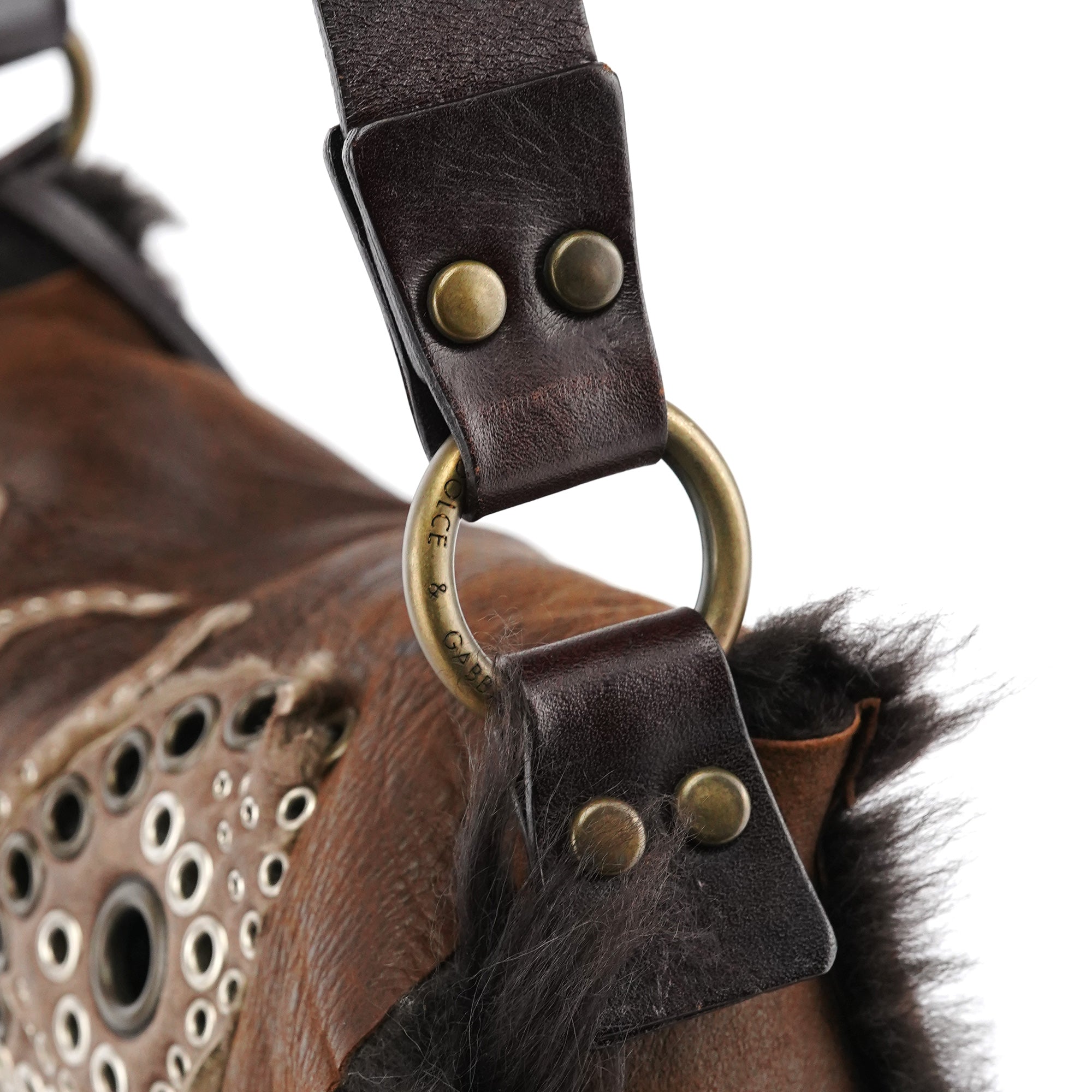 Brown Shearling Butterfly Shoulder Bag