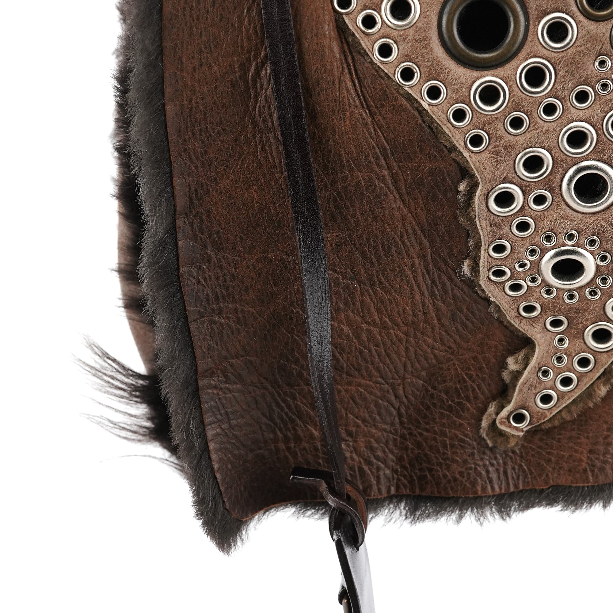 Brown Shearling Butterfly Shoulder Bag