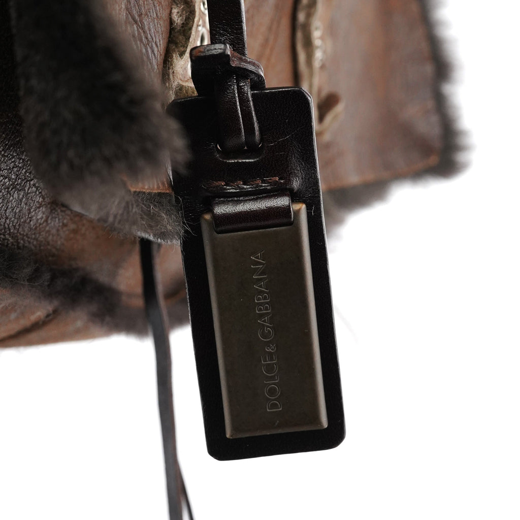 Brown Shearling Butterfly Shoulder Bag