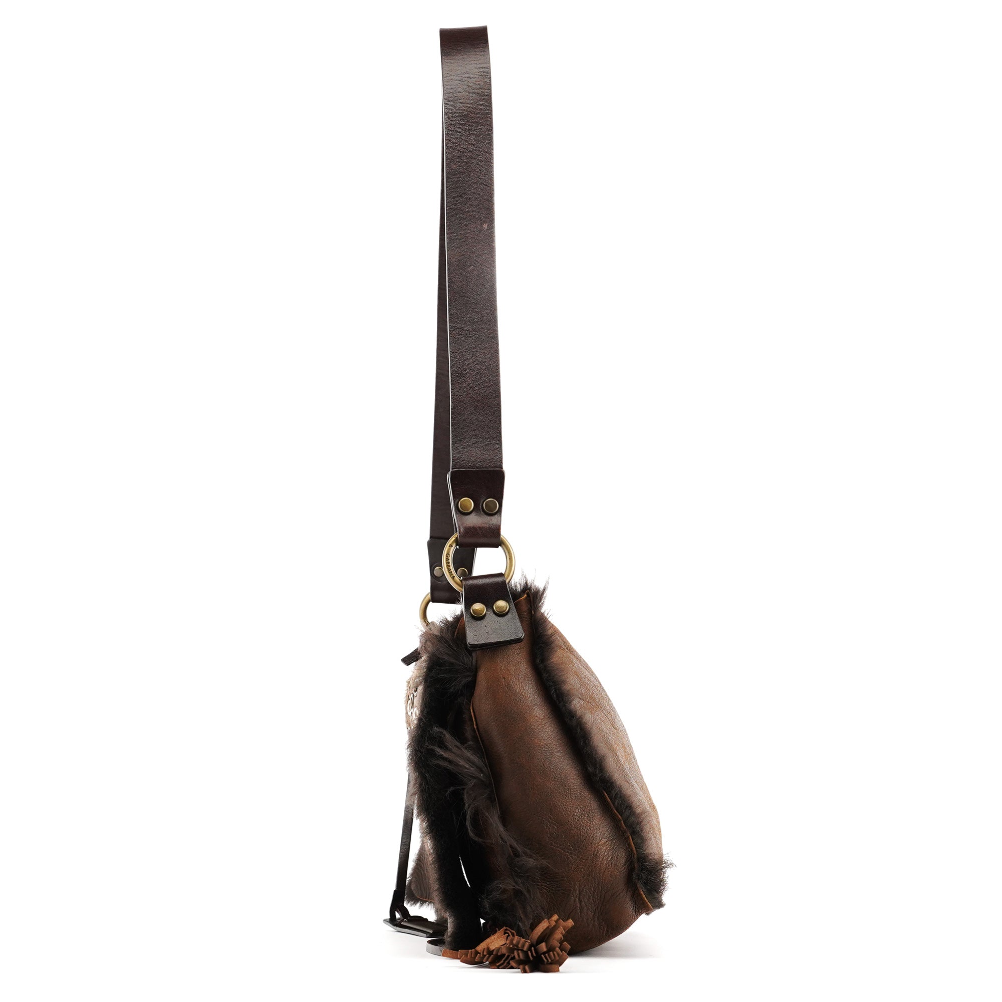 Brown Shearling Butterfly Shoulder Bag