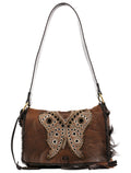 Brown Shearling Butterfly Shoulder Bag