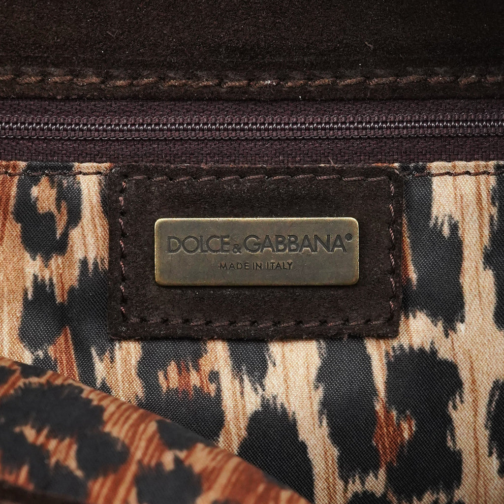 Brown Suede Flap Shoulder Bag