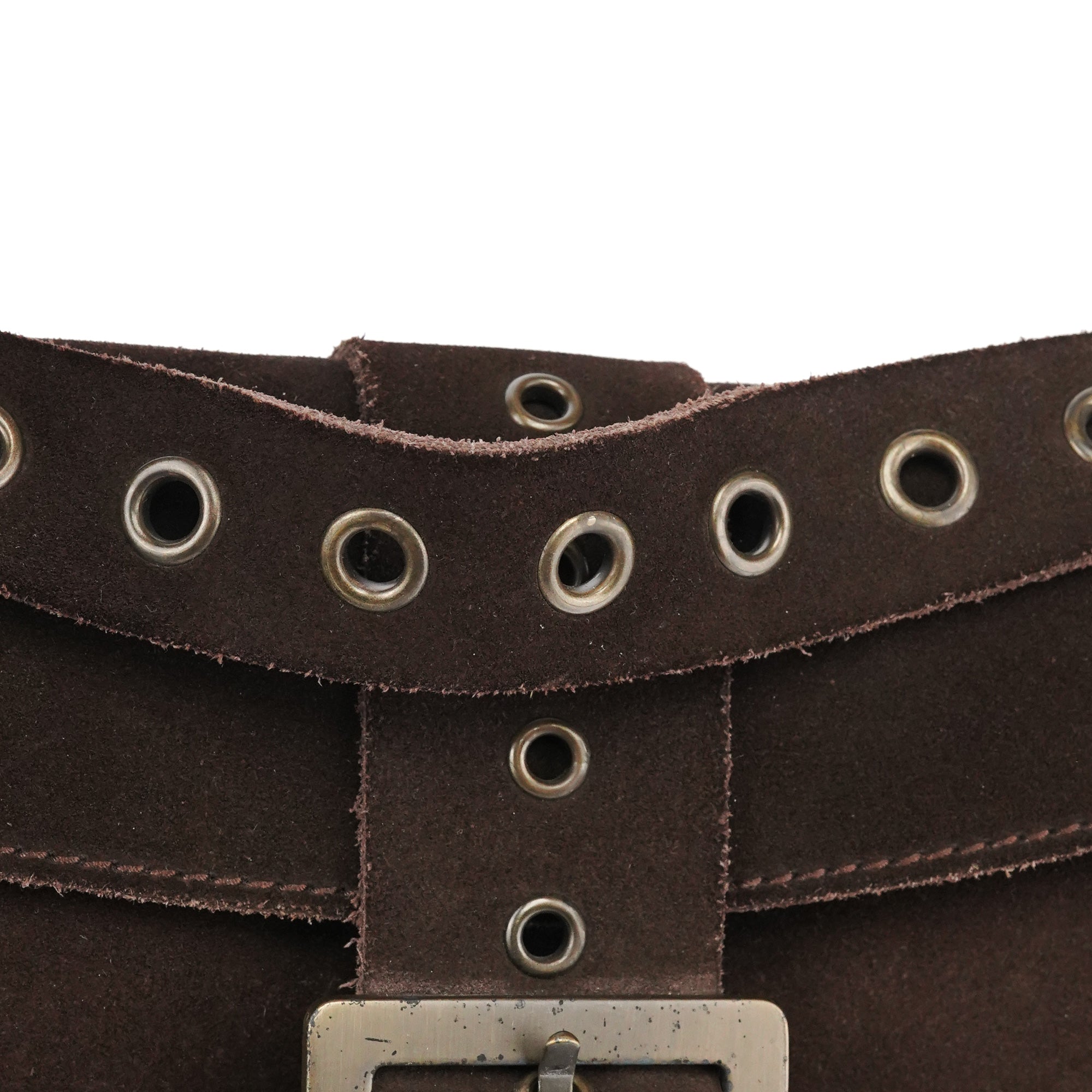 Brown Suede Flap Shoulder Bag