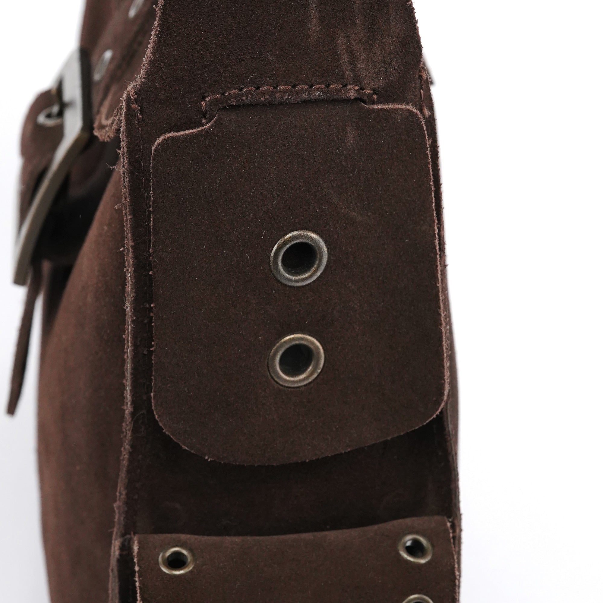 Brown Suede Flap Shoulder Bag