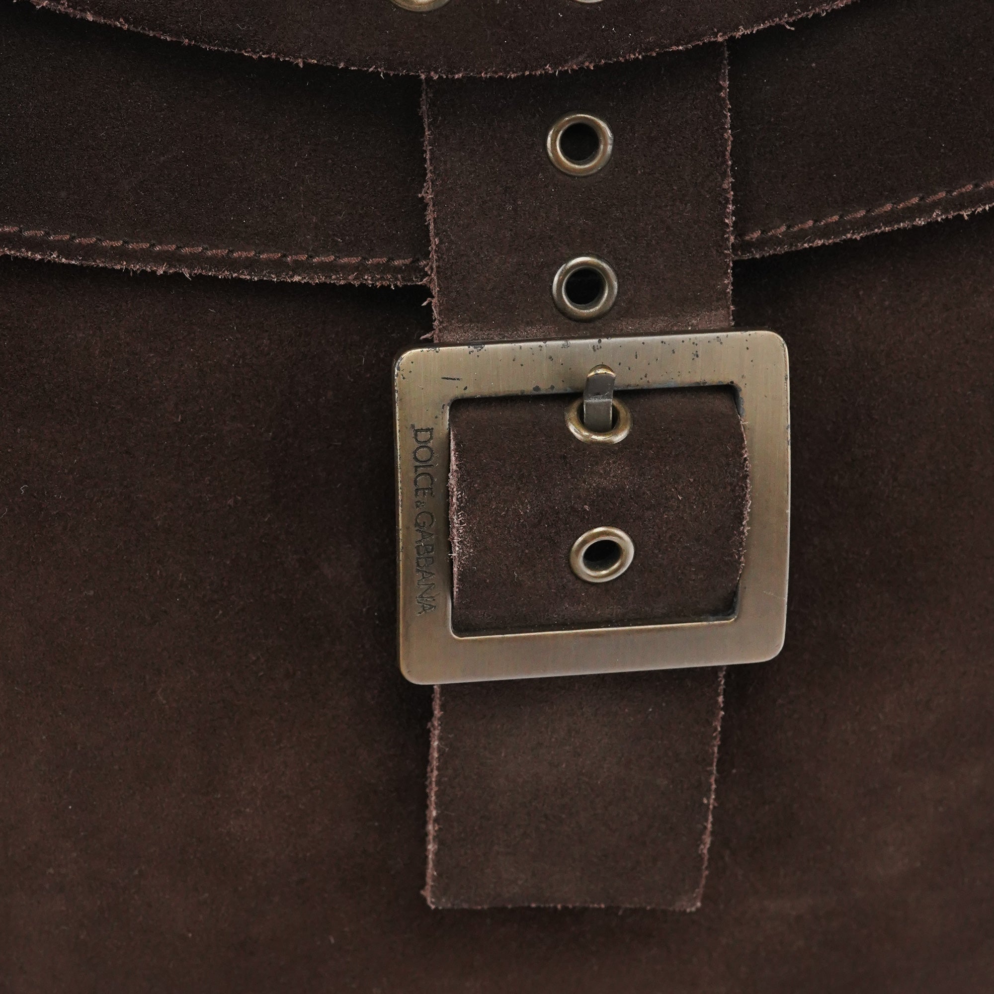 Brown Suede Flap Shoulder Bag
