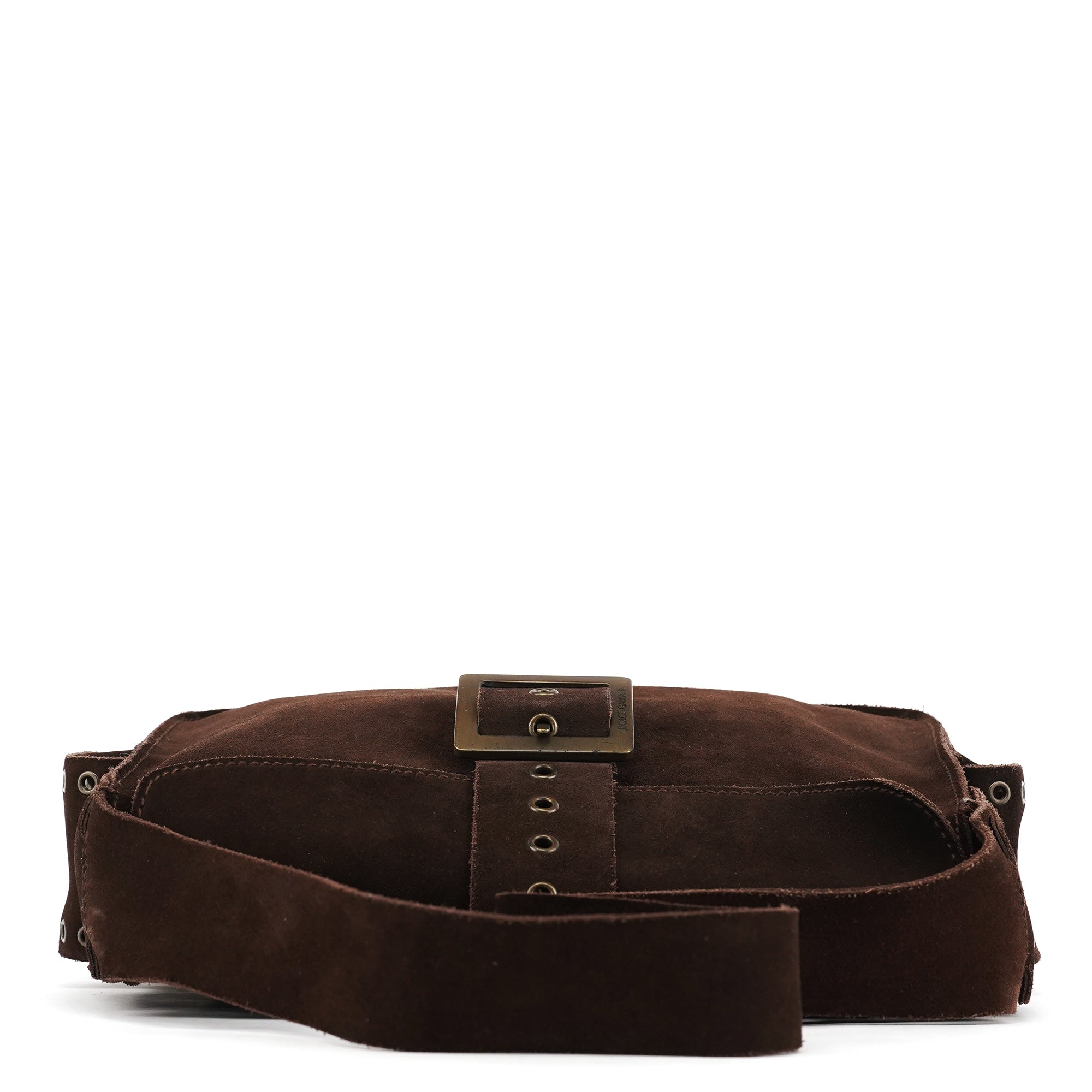 Brown Suede Flap Shoulder Bag