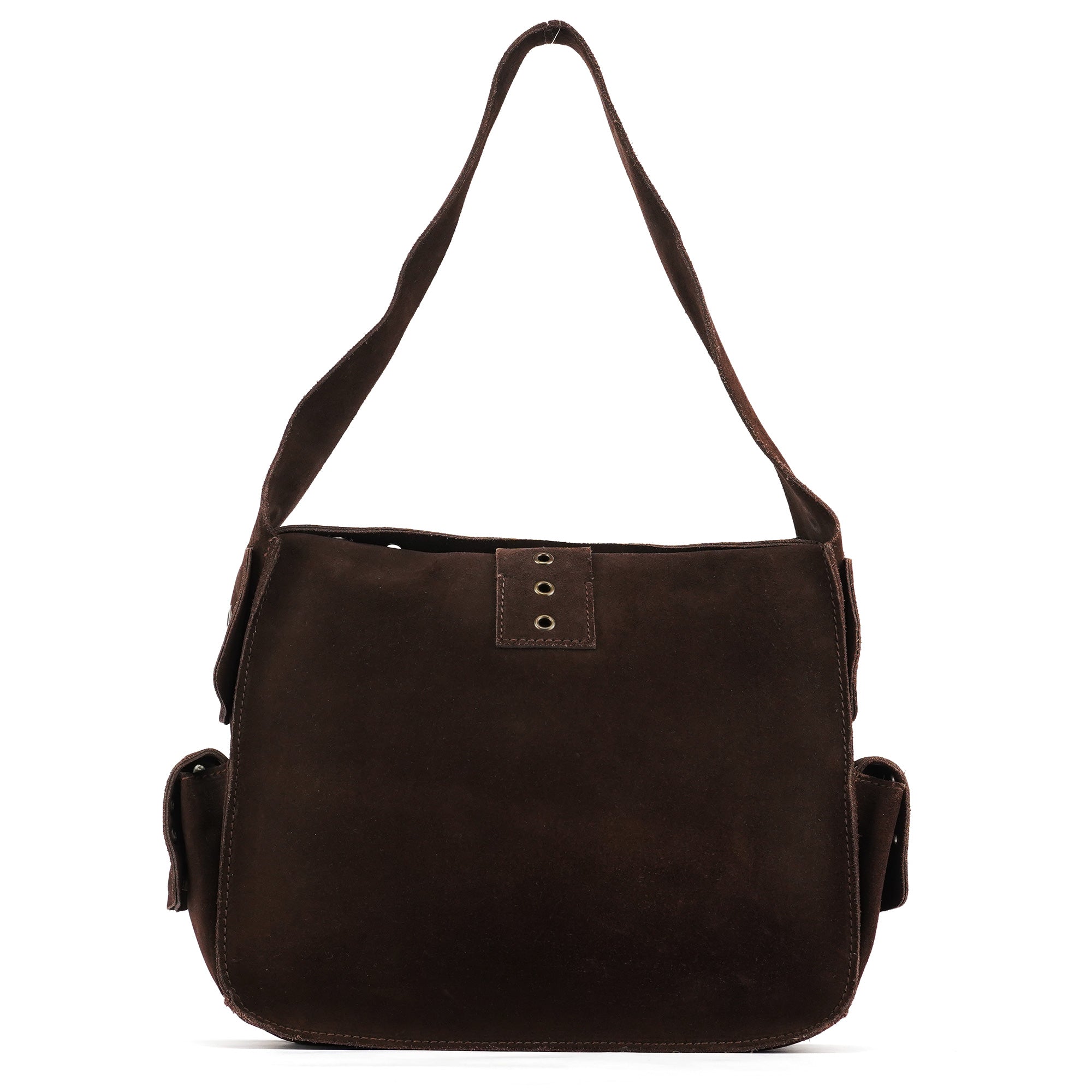 Brown Suede Flap Shoulder Bag