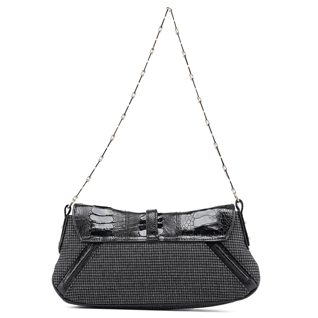 Croc Embossed Houndstooth DG Chain Shoulder Bag