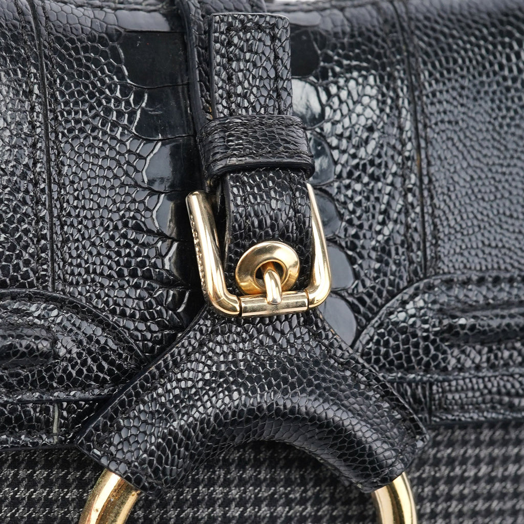 Croc Embossed Houndstooth DG Chain Shoulder Bag