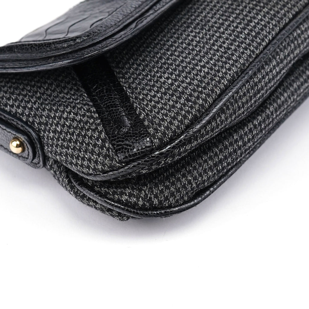 Croc Embossed Houndstooth DG Chain Shoulder Bag