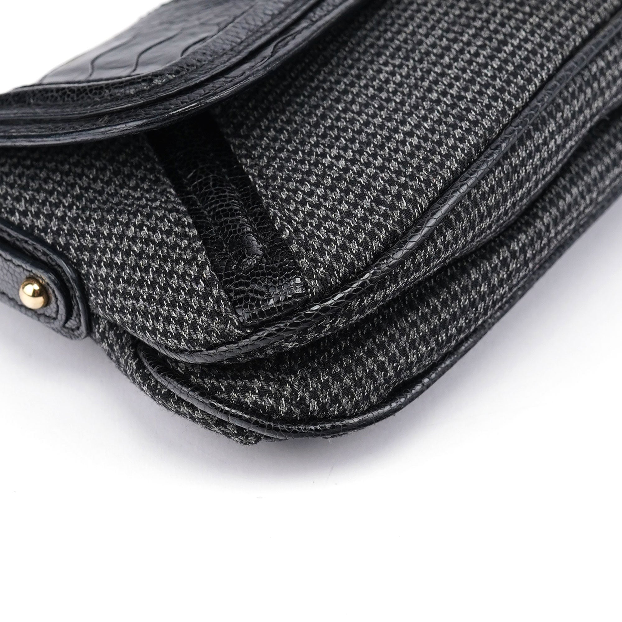 Croc Embossed Houndstooth DG Chain Shoulder Bag