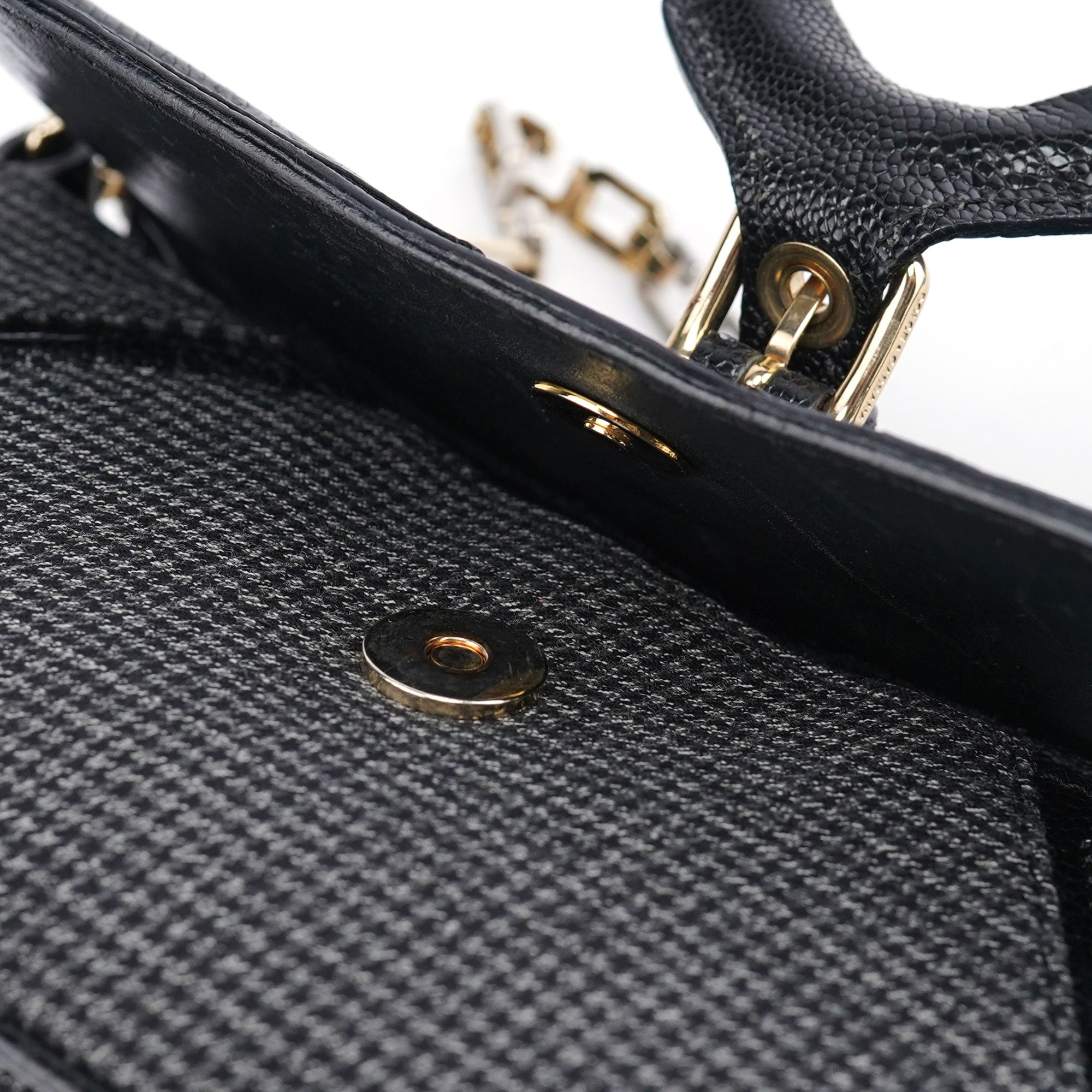 Croc Embossed Houndstooth DG Chain Shoulder Bag