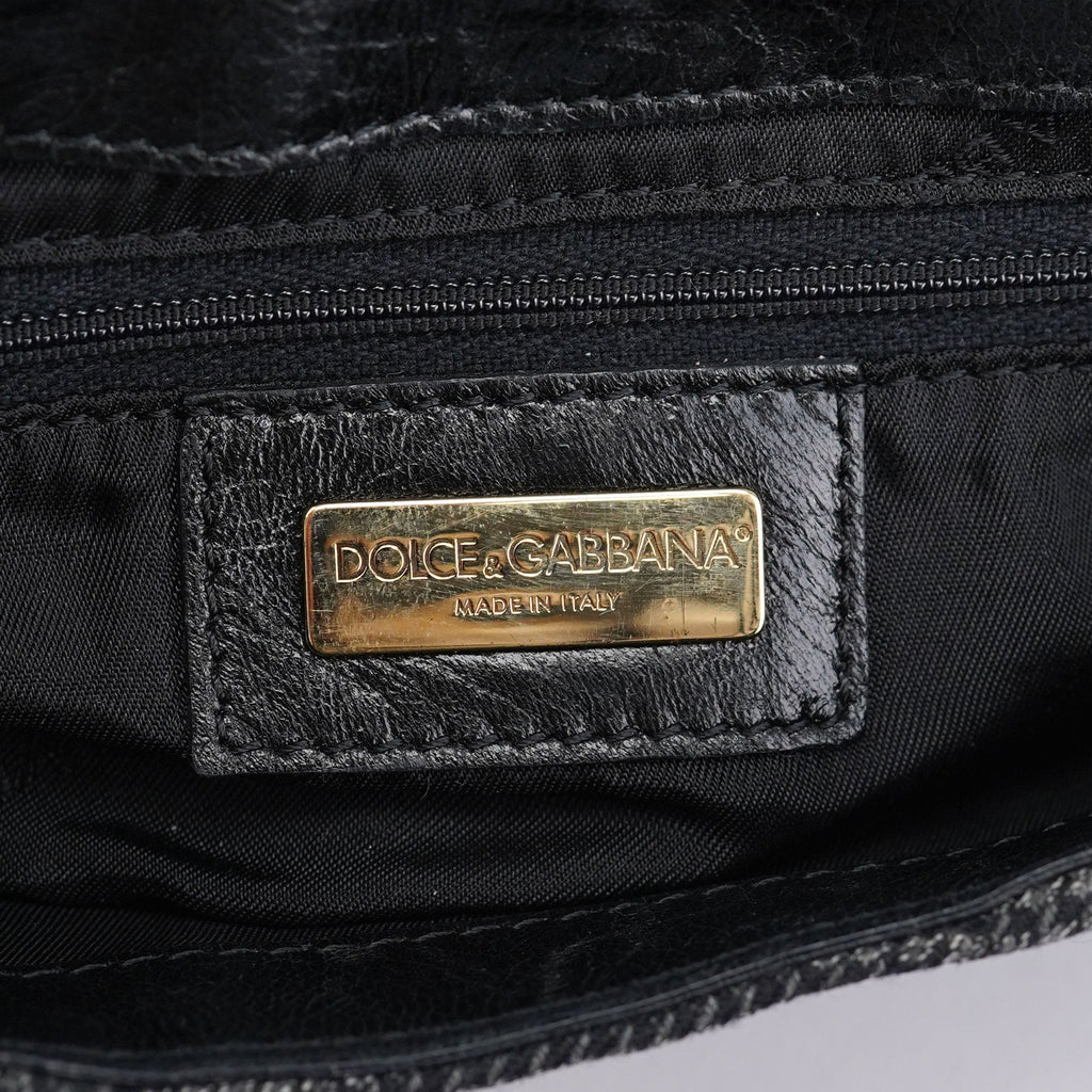 Croc Embossed Houndstooth DG Chain Shoulder Bag