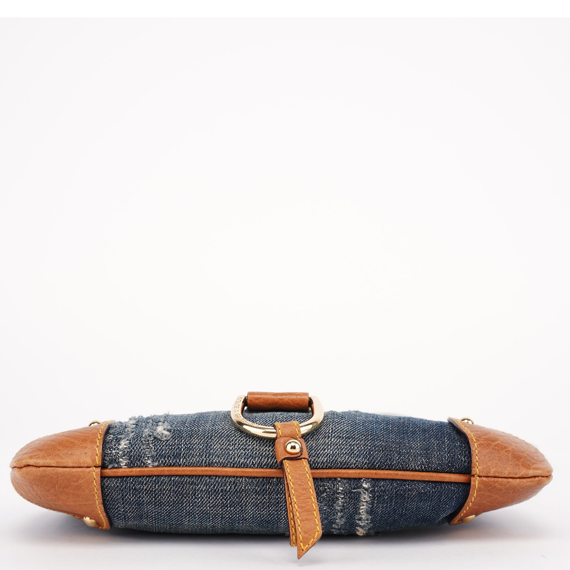 Denim Brown Calfskin Mini Hobo Bag