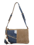 Denim Suede Mini Hobo Bag