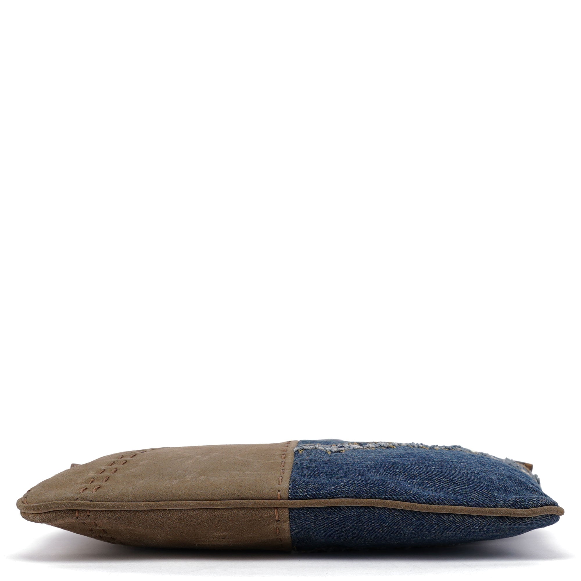 Denim Suede Mini Hobo Bag
